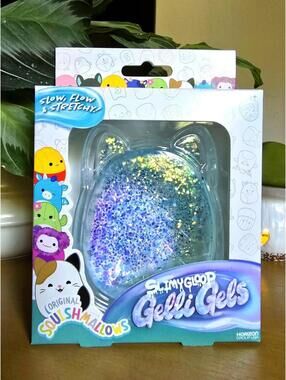 NIB Squishmallows SlimyGloop GelliGels Glitter Squishy Fidget - Blue